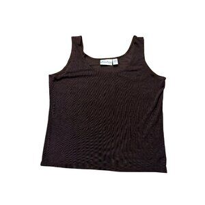 Chicos Private Edition Brown Tank Top Womens Size XL Acetate Blend Sleeveless